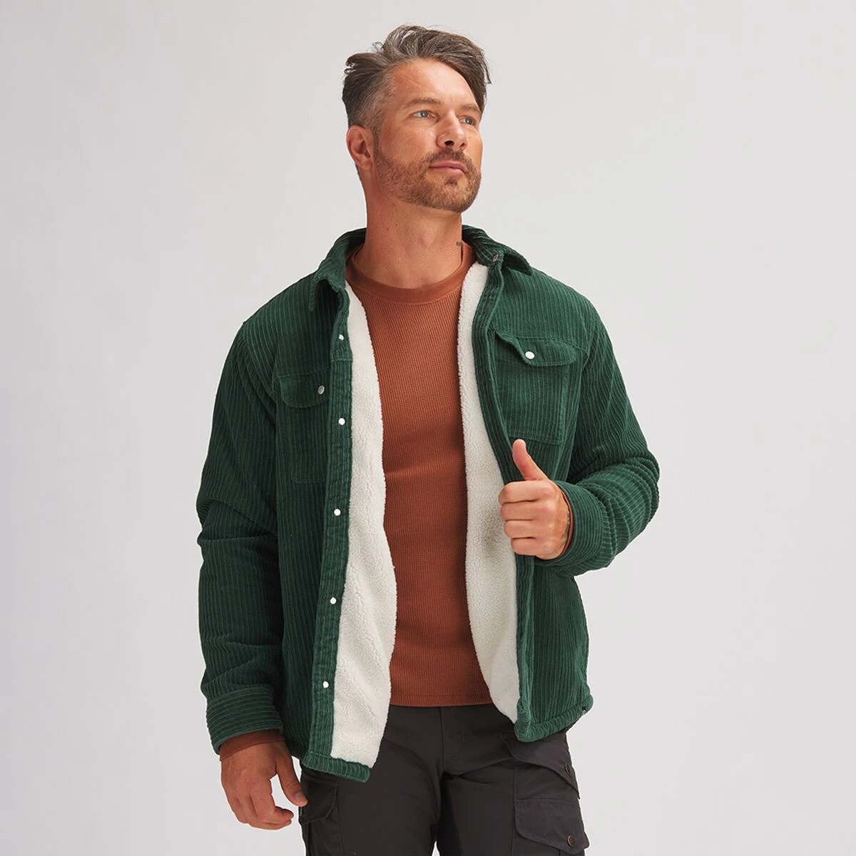 Corduroy High Pile Fleece Lined Shirt Jacket - Men's - Image 3