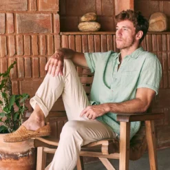 Marine Layer Solid Dobby Texture Short-Sleeve Shirt - Men's