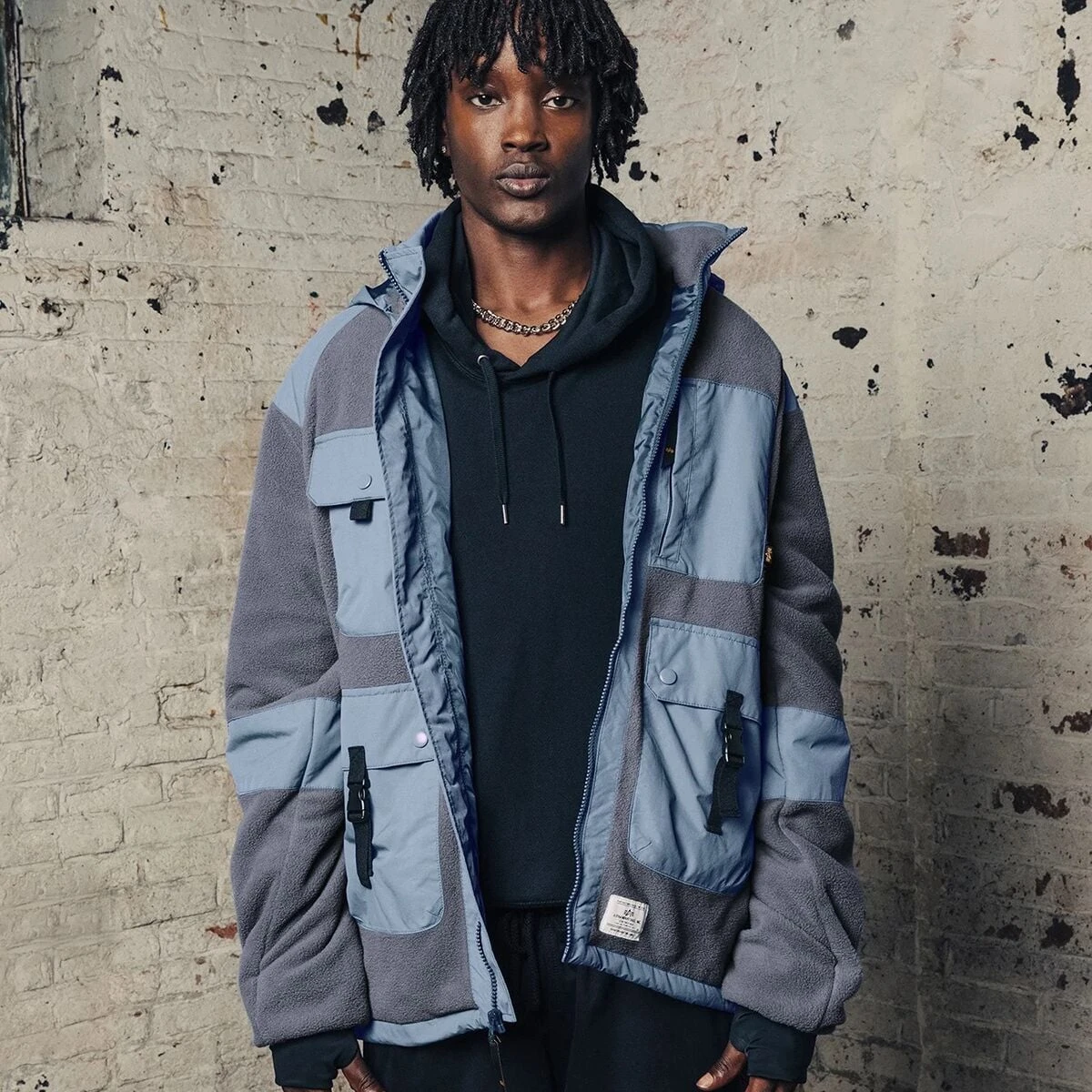 Alpha Industries Mixed Media Fleece Full-Zip Hoodie - Men's - Image 2