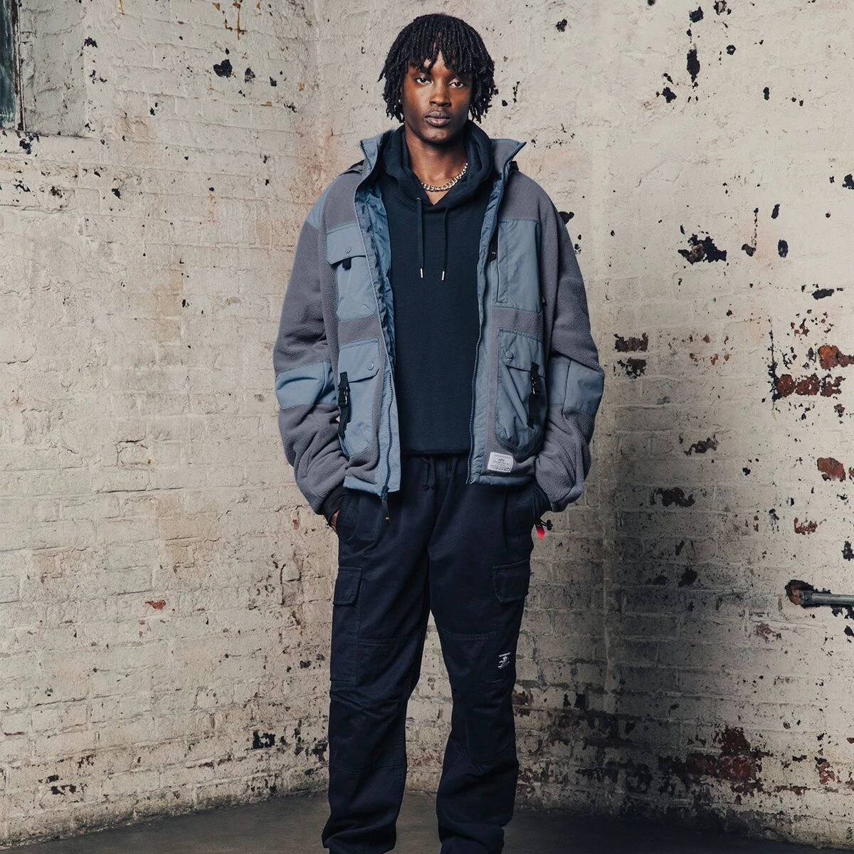 Alpha Industries Mixed Media Fleece Full-Zip Hoodie - Men's - Image 4