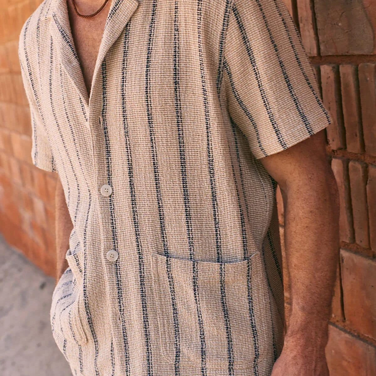 Marine Layer Open Weave Stripe Camp Shirt - Men's - Image 4